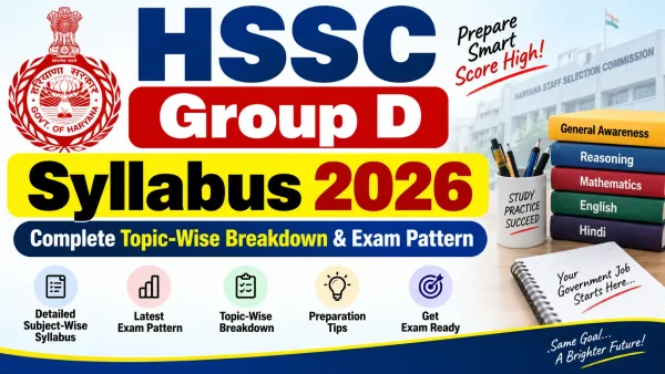HSSC Group D Syllabus 2026 Complete Topic-Wise Breakdown & Exam Pattern - India Study Institute