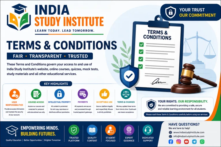 Terms and Conditions | India Study Institute – Website Terms of Use