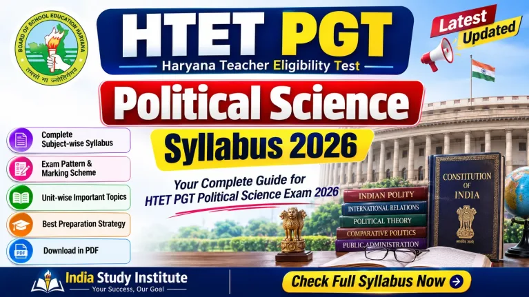 HTET PGT Political Science Syllabus 2026: Topics, Pattern & PDF
